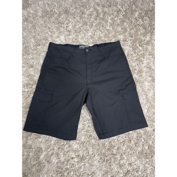 Signature Mens Levi Strauss Grey Cargo Shorts NEW 42W #0569 - Picture 15 of 15